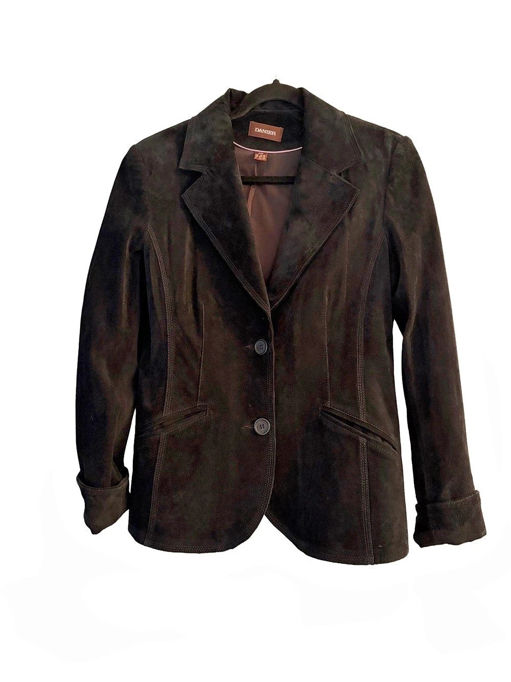 Danier Suede Leather Blazer in Black Size Medium